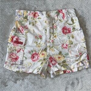 Ralph Lauren Floral Cargo Shorts - White and Pink